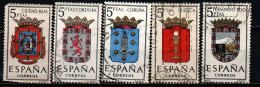 SPAGNA - 1963 - STEMMI DELLE PROVINCE SPAGNOLE: CIUDAD REAL, CORDOBA, CORUNA, CUENCA, FERNANDO POO - USATI - Used Stamps