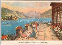 12638043 Montreux VD Hotel Helvetie Kuenstlerkarte Montreux - Autres & Non Classés