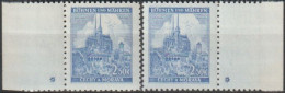 031/ Pof. 60, Greyish Blue, Border Stamps, Plate Mark + - Nuovi