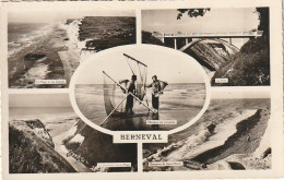 JA 8 -(76) BERNEVAL - CARTE MULTIVUES : PECHEURS DE CREVETTES , DESCENTE DE SAINT MARTIN ... - 2 SCANS - Berneval