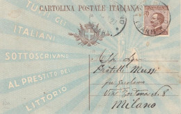 2356 -REGNO - Intero Postale Pubblicitario " PRESTITO DEL LITTORIO ." Da Cent.40 Bruno Del 1927 Da Putignano A Milano - Publicity