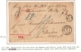 Vorphila Paketbegleitbrief Von 1851 Mit Postvorschuss Auslagen Stempel #IB628 - Prephilately