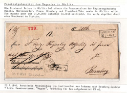 Vorphila Paketbegleitbrief Von 1849 Mit Aufgabezettel Und Beamtenstempel #IB611 - Prephilately