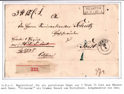 Vorphila Paketbegleitbrief Aus Münster Nach Soest #IB619 - [Voorlopers