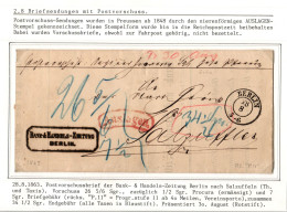 Vorphila Paketbegleitbrief Von 1863 Mit Postvorschuss Auslagen Stempel #IB629 - Préphilatélie