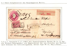 Preußen Ganzsache U17 Mit Nr. 10 Als Paketbegleitbrief #IB637 - Préphilatélie