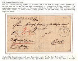 Vorphila Barzahlungsbrief Von 1851 Aus Bauerwitz Nach Cosel #IB631 - [Voorlopers