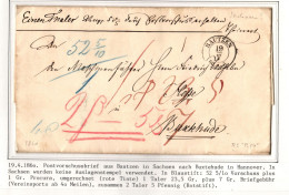 Vorphila Paketbegleitbrief Von 1860 Mit Postvorschuss Ohne Auslagen Stem. #IB630 - Vorphilatelie