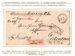 Norddeutscher Bund Paketbegleitbrief Für Portofreies Behördenpaket #IB681 - Cartas & Documentos