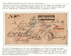 Norddeutscher Bund Paketbegleitbrief Umspediert Auf Bahnpost #IB685 - Storia Postale