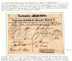 Preußen Paketbegleitbrief Für Ein Nachnahmepaket Magazin Wesel #IB676 - Cartas & Documentos