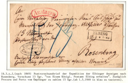 Preußen Paketbegleitbrief Mit Postvorschuss Aus Aus Elbing #IB731 - Briefe U. Dokumente