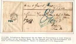 Braunschweig Paketbegleitbrief Unfrankiert Und Mit Aufgabezettel #IB811 - Brunswick