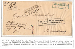 Braunschweig Paketbegleitbrief Aufgabezettel Mit Taxquadrat #IB816 - Braunschweig