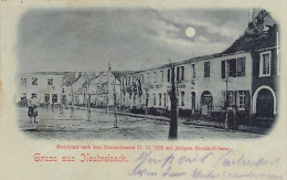 NEUF-BRISACH (68) Place Du Marché Après Le Bombardement Du 11.11.1870 Avec L'actuel Bazar Brockhoff Carte à La Lune - Neuf Brisach