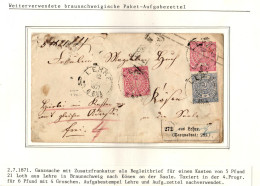 Deutsches Reich Ganzsache Mit Zusatzfrankatur Als Paketbegleitbrief Taxqu #IB817 - Braunschweig