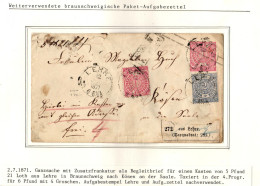 Deutsches Reich Ganzsache Mit Zusatzfrankatur Als Paketbegleitbrief Taxqu #IB817 - Brunswick