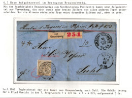 Norddeutscher Bund Paketbegleitbrief Mit Aufgabezettel Braunschweig #IB823 - Brunswick