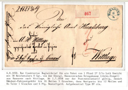 Hannover Paketbegleitbrief Barfrankatur Aufgabezettel #IB858 - Hanover