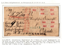 Hannover Paketbegleitbrief Für 9 Pakete Aus Celle Nacch Osterode #IB857 - Hanover