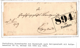 Thurn & Taxis Paketbegleitbrief Aus Darmstadt U Mit Gr. Aufgabezettel #IB987 - Covers & Documents