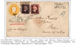 Preußen Geldbrief Franco Brief Glogau - Berlin #IO548 - Covers & Documents