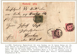 Norddeutscher Bund Mit Preußen 21 Auf Paketbegleitbrief Aus Neustrelitz #IB959 - Cartas & Documentos