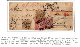 Norddeutscher Bund Paketbegleitbrief Schleswig - Görlitz, Toll Frankiert #IB965 - Schleswig-Holstein