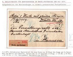 Norddeutscher Bund Paketbegleitbrief Aufgabezettel Berlin - Hannover #IO549 - Cartas & Documentos