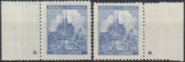 035/ Pof. 60, Dark Grey Blue, Border Stamps, Plate Mark + - Nuevos