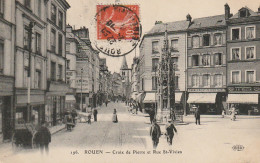 JA 11 -(76)  ROUEN - CROIX DE PIERRE ET RUE SAINT VIVIEN - COMMERCES  - 2 SCANS  - Rouen