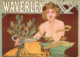 CPM- Affiche Publicité Cycles WAVERLEY- Alphonse MUCHA **Edit. Nugeron TBE - Werbepostkarten