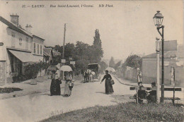 JA 14 -(77)  LAGNY - RUE SAINT LAURENT - L ' OCTROI - CARRIOLE A CHEVAL  - 2 SCANS  - Lagny Sur Marne