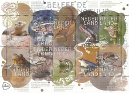 Netherlands Pays-Bas Niederlande 2018 Reptiles Frogs Set Of 10 Stamps In Block / Sheetlet MNH - Frösche