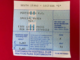 Football Ticket Billet Jegy Biglietto Eintrittskarte Portsmouth FC - Special Game C 80' Years - Tickets - Entradas