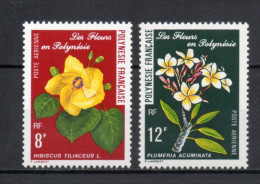 POLYNESIE  PA  N°  126 + 127   NEUFS SANS CHARNIERE COTE  4.50€    FLEUR FLORE - Neufs