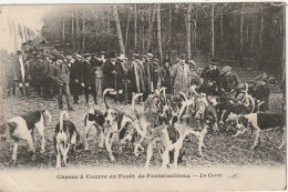 JA 17 -(77)  CHASSE A COURRE EN FORET DE FONTAINEBLEAU - LA CUREE - MEUTE DE CHIENS : BEAGLES - 2 SCANS - Fontainebleau