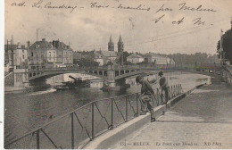 JA 17 -(77)  MELUN - LE PONT AUX MOULINS - ENFANTS AVEC CANNE A PECHE - 2 SCANS - Melun