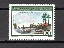 POLYNESIE  N°  759   NEUF SANS CHARNIERE COTE 1.80€     PAYSAGE PIROGUE BATEAUX - Ungebraucht