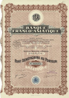 - Titre De 1928 - Banque Franco-Asiatique - - Bank & Versicherung