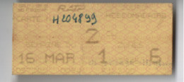 Ticket Ancien RATP  SNCF /Carte Hebdomadaire  / 2éme /Semaine Du 16 Mars / Vers 1990    TCK263 - Eisenbahnverkehr