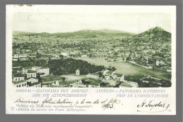 Athènes, Panorama Pris De L'observatoire. Entier Postal + Timbre En Relief à Sec (13593) - Grèce
