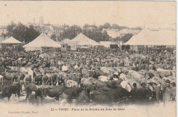 JA 23 -(79) NIORT -  PLACE DE LA BRECHE UN JOUR DE FOIRE - PAYSANS , ACHETEURS - BOVINS - 2 SCANS  - Niort