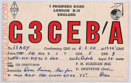 Ad9101 - GREAT BRITAIN - RADIO FREQUENCY CARD - England - London - 1950 - Radio