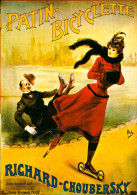 CPM- Affiche Publicité "PATIN-BICYCLETTE" Richard-Choubersky,Paris,rue Du 4 Septembre* Patineuse  Étole Vison Et Manchon - Advertising