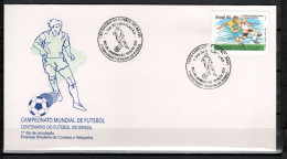 Brazil 1994 Football Soccer World Cup Stamp On FDC - 1994 – Estados Unidos