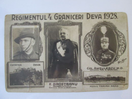 Rare! Romania-Deva:Regimentul 4 Grăniceri C.p.foto Scrisă 1929/Regiment 4 Border Guards 1929 Written Photo Postcard - Roumanie