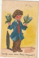 KO 1 - " VOULEZ VOUS MON BEAU MUGUET ? " - VENDEUR DE RUE AVEC MUGUET  - ILLUSTRATEUR HENRY - 2 SCANS - Otros & Sin Clasificación