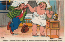 KO 2 - " ZASEPH ! RAPPELLE TOI .." - FEMME TIRANT L' OREILLE DE SON MARI COUCHE TARD - 2 SCANS - Humour