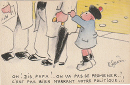 KO 2- " OH ! DIS PAPA !.. " - GARCONNET S' IMPATIENTANT  - ILLUSTRATEUR R . GUERIN - 2 SCANS - Otros & Sin Clasificación